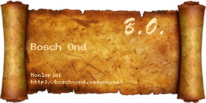 Bosch Ond névjegykártya